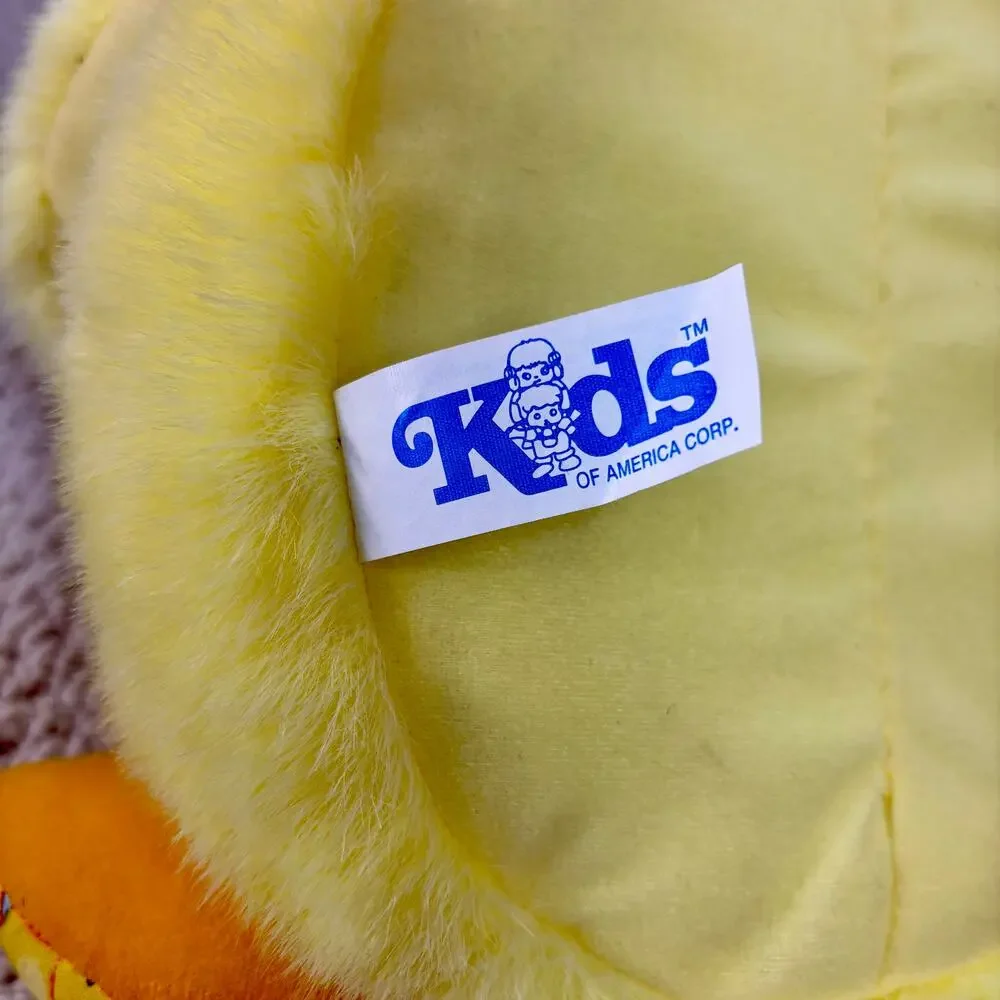 Plush Yellow Chick Easter Basket VTG Kids of America